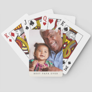 Baraja De Cartas Mejor Papá Personalizado Foto Simple Abuelo