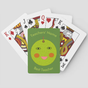 Baraja De Cartas Mejor profesor Personalizado de Apple feliz Jugand