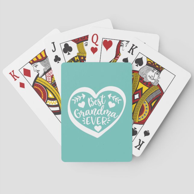 Baraja De Cartas Mejor regalo de corazón para la abuela (Reverso)