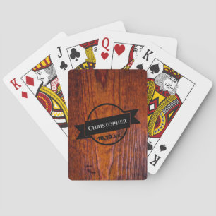 Baraja De Cartas Mejor Regalo de Hombre Rústico Boda de Grano de Ma