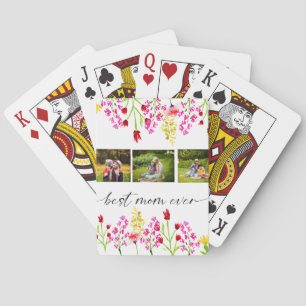 Baraja De Cartas Mejor regalo de Personalizado floral de mamá de Co