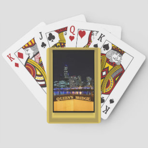 Baraja De Cartas Melbourne Australia CBD Luces nocturnas