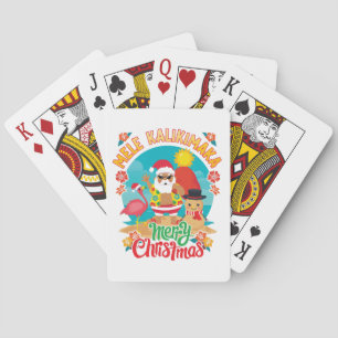 Baraja De Cartas Mele Kalikimaka para una brillante Navidad hawaian