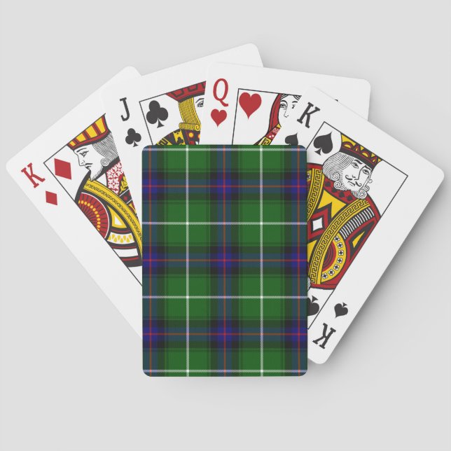 Baraja De Cartas Melocotonería azul tartán de MacDonald (Reverso)