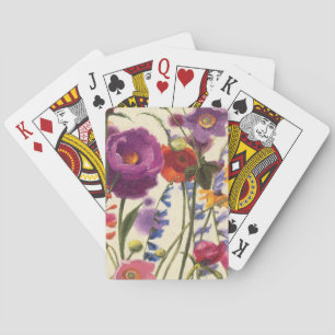 Baraja De Cartas Melodía púrpura y anaranjada de la amapola