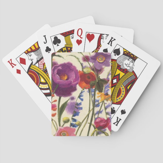 Baraja De Cartas Melodía púrpura y anaranjada de la amapola (Reverso)