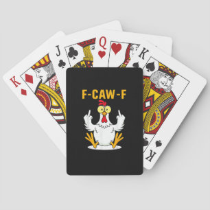 Baraja De Cartas Meme de gallo de cita F-Caw-F