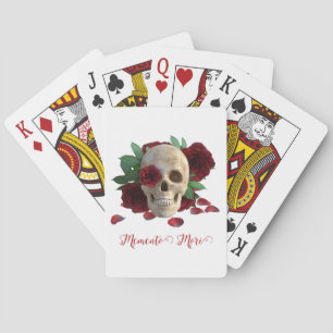 Baraja De Cartas Memento Mori. Cráneo con rosas rojas