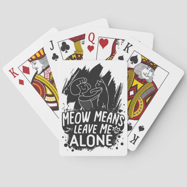 Baraja De Cartas Meow Significa Dejarme En Paz Cita Graciosa De Gat (Reverso)