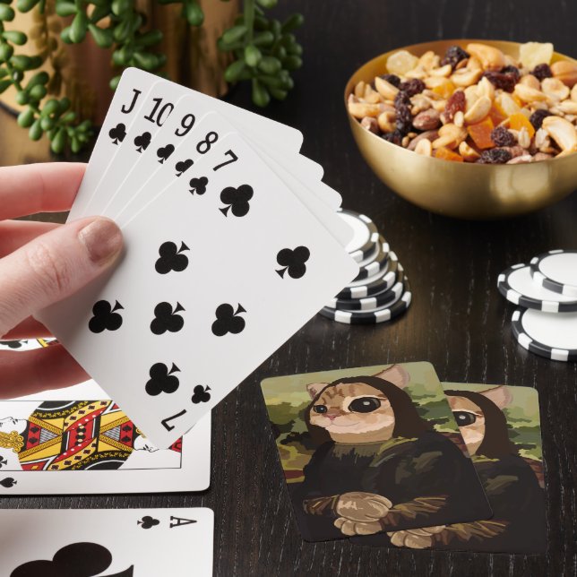 Baraja De Cartas Meowlisa Mona Lisa Cara de Gato Divertida (In Situ)