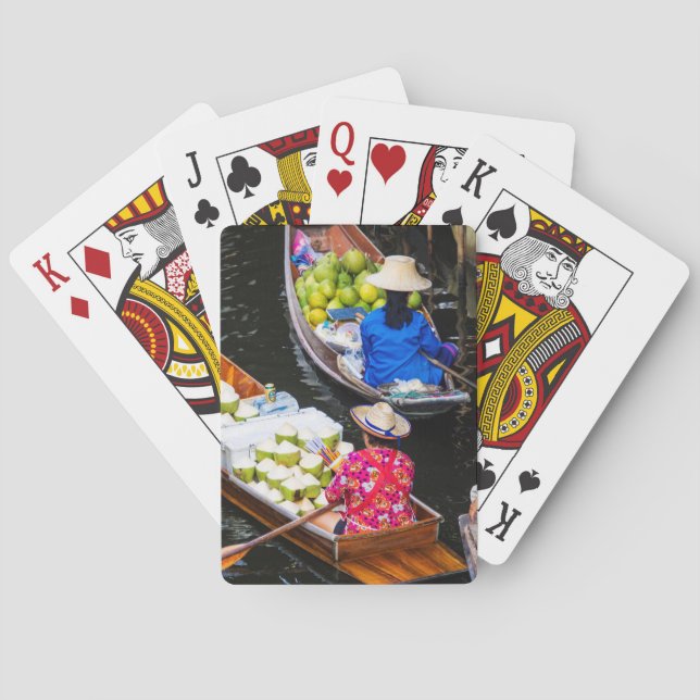 Baraja De Cartas Mercado flotante en Bangkok (Reverso)