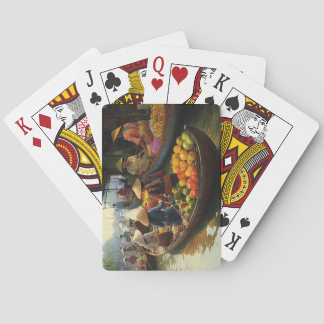 Baraja De Cartas Mercado flotante vietnamita (Reverso)