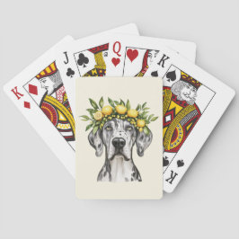 Baraja De Cartas Merle Great Dane Dog Lemon Crown