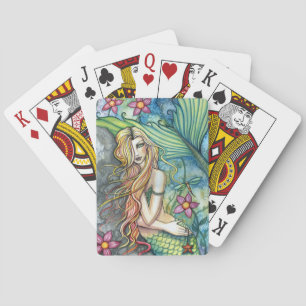 Baraja De Cartas Mermaid Art Playing Cards by Molly Harrison