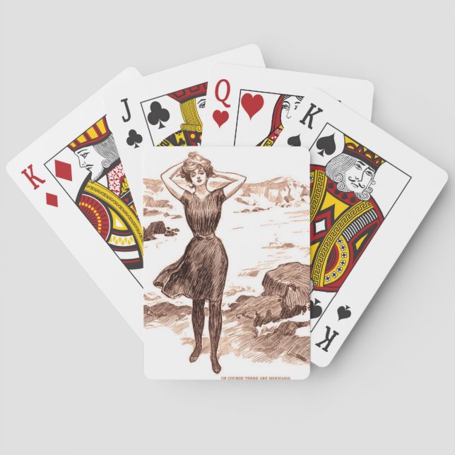Baraja De Cartas Mermaid Beach Gibson Chica Vieja (Reverso)