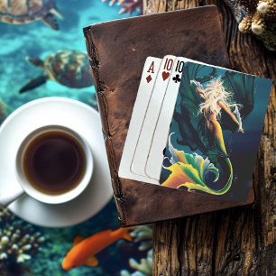 Baraja De Cartas Mermaid Dragon Fantasy Blue