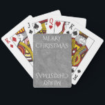 Baraja De Cartas Merry Christmas Chalkboard Typography Black White<br><div class="desc">Feliz Chalkboard Christmas Blackboard Aspecto Elegante Escritura a mano Typografía Gris Black Holiday Regalos de temporada</div>