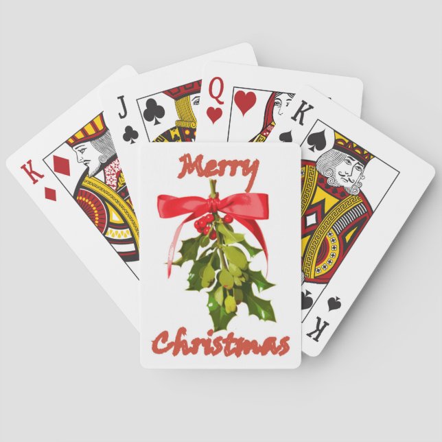 Baraja De Cartas Merry Christmas mistletoe (Reverso)