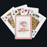 Baraja De Cartas Merry Christmas Retro Typography Santa Gorra Rosa<br><div class="desc">Feliz Navidad,  tipografía retro rosa con un santa claus con un gorra rosa.</div>