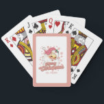 Baraja De Cartas Merry Christmas Retro Typography Santa Gorra Rosa<br><div class="desc">Feliz Navidad,  tipografía retro rosa con un santa claus con un gorra rosa.</div>