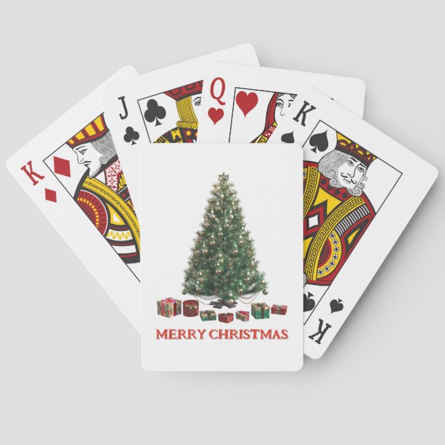 Baraja De Cartas Merry Christmas. Tree (design 1) with gifts (Reverso)