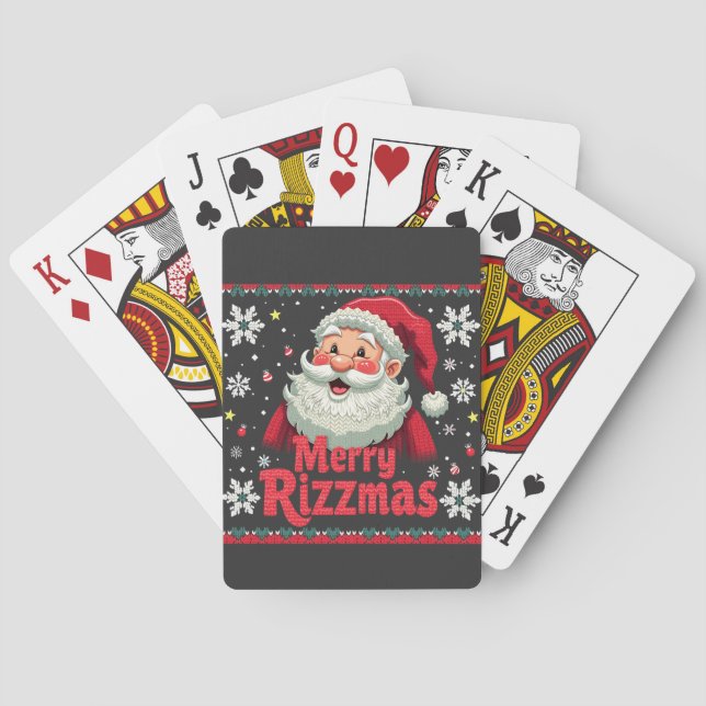 Baraja De Cartas Merry Rizzmas Santa Rizz Funny Navidades Rizzler (Reverso)