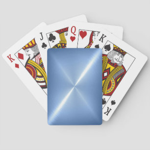 Baraja De Cartas Metal brillante inoxidable del platino azul