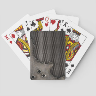 Baraja De Cartas Metal with bullet holes background