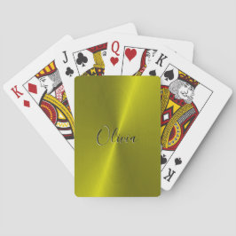 Baraja De Cartas Metalizado de imitación brillante amarillo