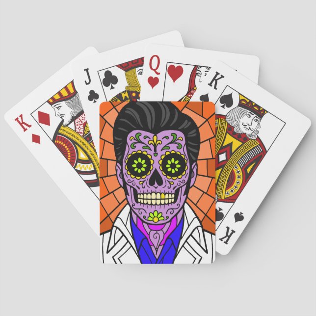 Baraja De Cartas Mexican Elvis Stained Glass Playing Cards (Reverso)