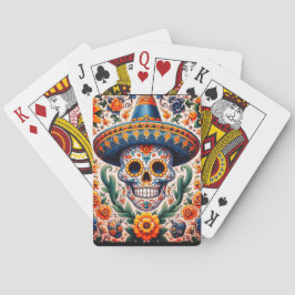 Baraja De Cartas México | Calavera De Azúcar Retro De Viaje