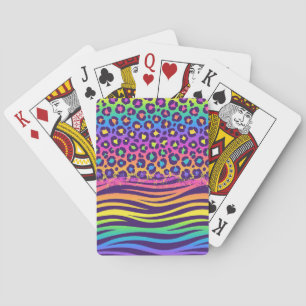Baraja De Cartas Mezcla de impresión de cebra y leopardo