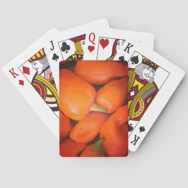 Baraja De Cartas Mezquita de Pepper Chili, Naranja brillante de com (Reverso)