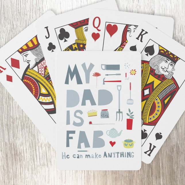 Baraja De Cartas Mi papá es Fab (My Dad is Fab fun typography playing cards)