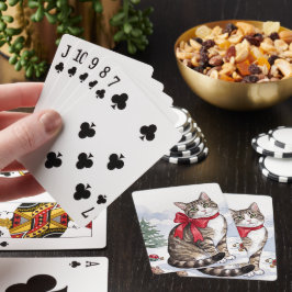 Baraja De Cartas Mia la Gata Festiva con Decoración Navideña