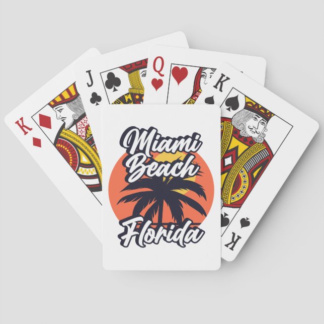 Baraja De Cartas Miami Beach, Florida (Reverso)