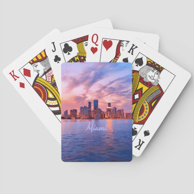 Baraja De Cartas Miami Beach Florida City Skyline (Reverso)