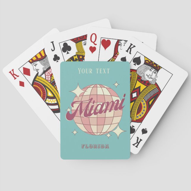 Baraja De Cartas Miami City Florida vacaciones en la playa (Reverso)