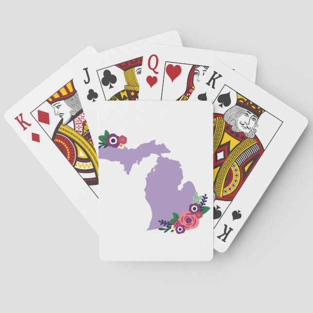 Baraja De Cartas Michigan floral (Reverso)