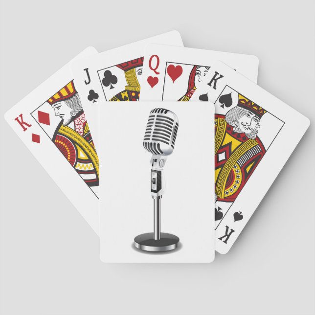 Baraja De Cartas Micrófono clásico de época (Reverso)