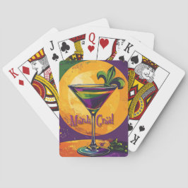 Baraja De Cartas Mid Century Mardi Gras Sunset Fleur De Lis Martini