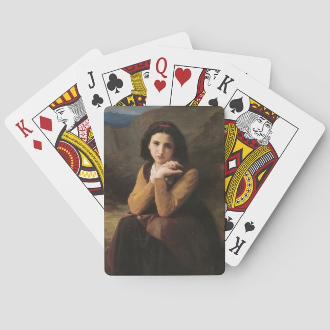 Baraja De Cartas Mignon (Joven dulce francesa) (por Bouguereau) (Reverso)