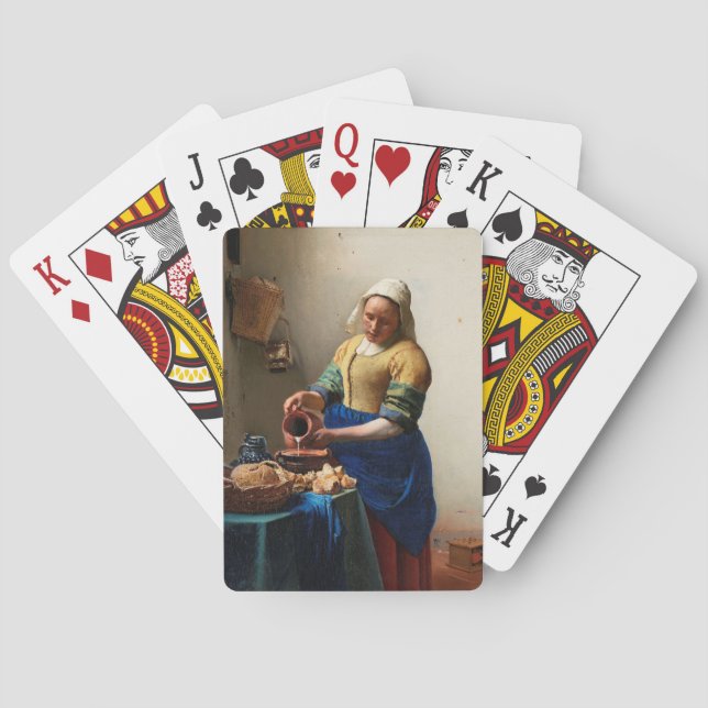 Baraja De Cartas Milkmaid Kitchen Maid por Johannes Vermeer (Reverso)