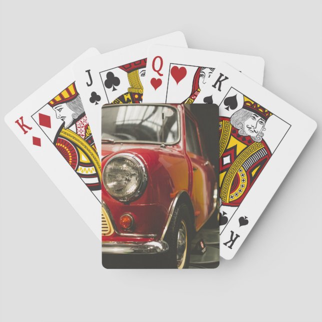 Baraja De Cartas Mini coche rojo clásico (Reverso)