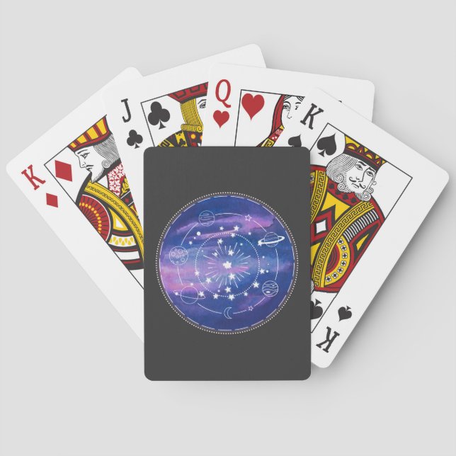 Baraja De Cartas Minimal Galaxy Moon Design | Cosmic Aesthetic Art (Reverso)