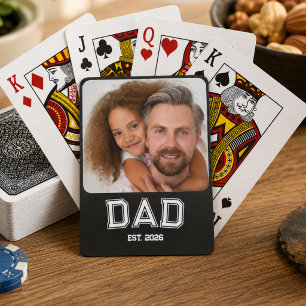 Baraja De Cartas Minimal Papá Año de Fundación Foto de Nuevo Padre