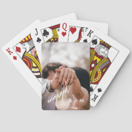 Baraja De Cartas Minimal Photo Script "Engaged" Custom Initials