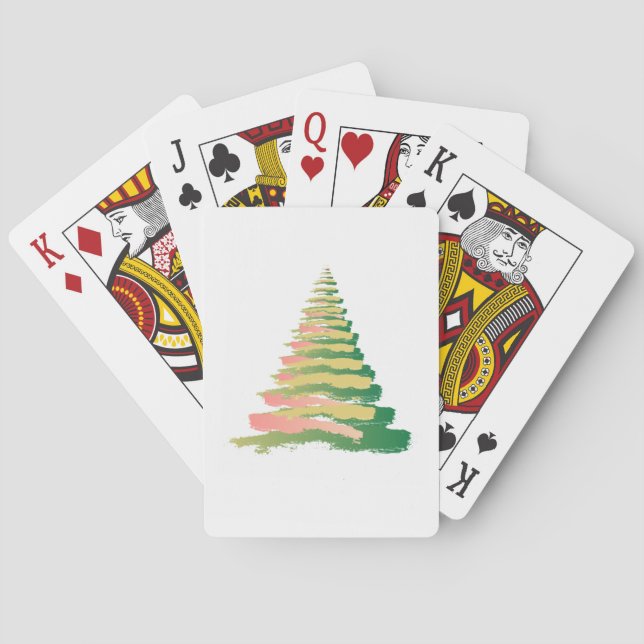 Baraja De Cartas Minimalist Brushstroke Christmas Tree (Reverso)