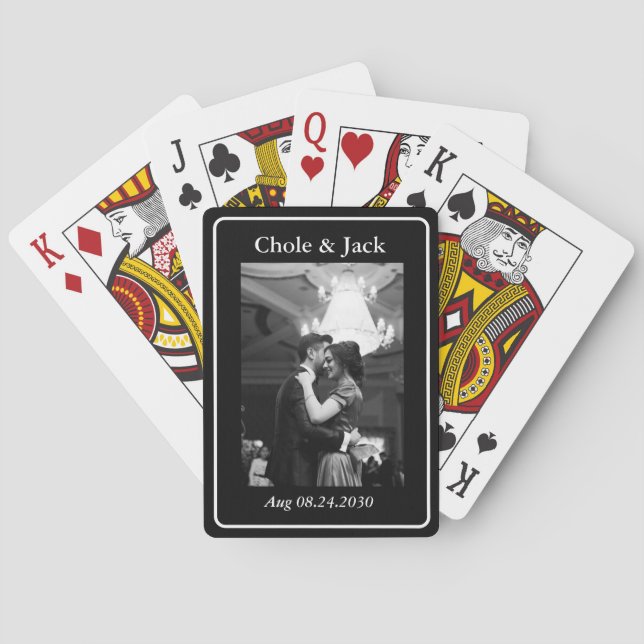 Baraja De Cartas Minimalist Game one Black and white Couple Photo  (Reverso)
