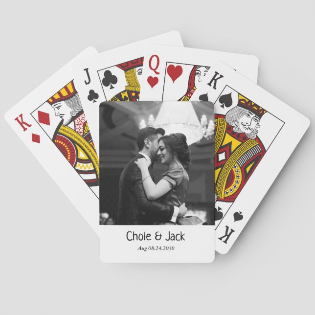 Baraja De Cartas Minimalist Game one Black and white Couple Photo  (Reverso)